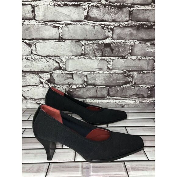 Donald J. Pliner Black Synthetic Square Toe Dress Heels Women’s Sz 7N US/37.5EU - Picture 5 of 16